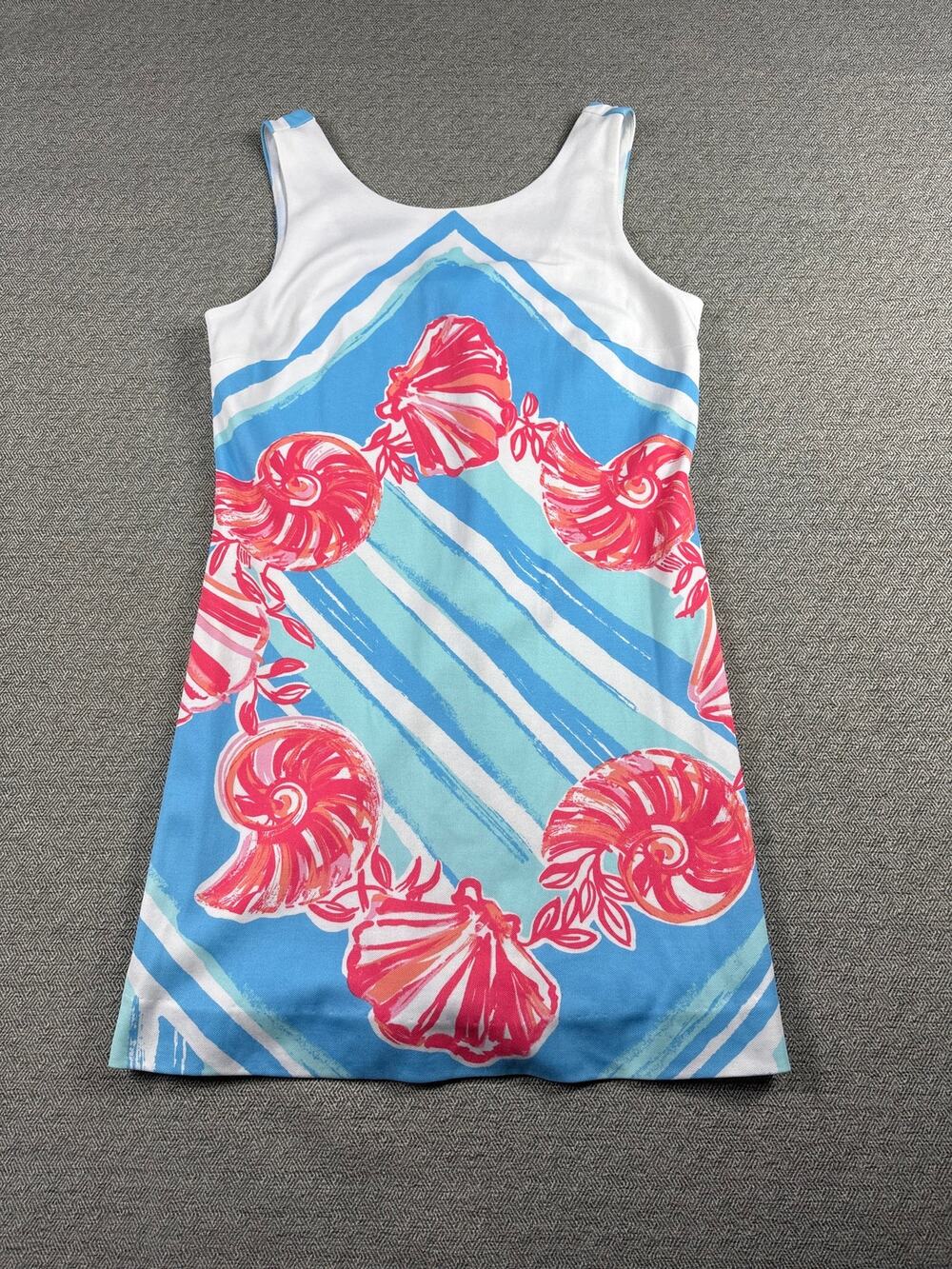 Lilly Pulitzer Sz XS Callie Shift Dress Pool Blue for the Shell of It Scoop Back